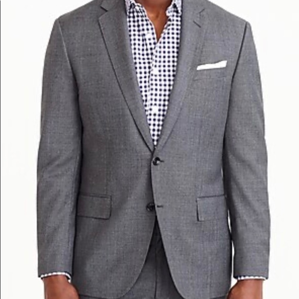J.CREW CROSBY Men’s Athletic Blazer Jacket Italian  100% Wool Gray 42 L